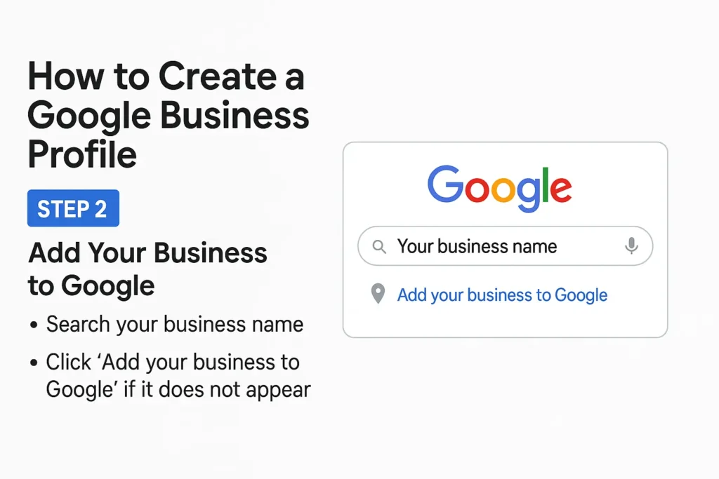 Step 2 for creating GBP