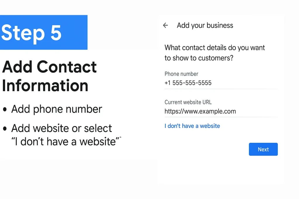 Step 5 for creating GBP